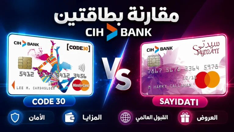 مقارنة بين حساب Code 30 وحساب سيدتي CIH Bank